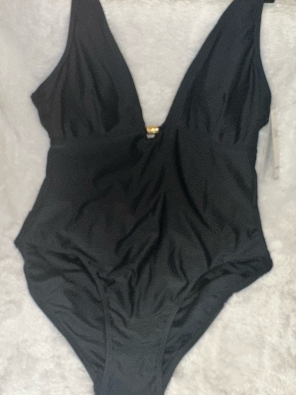 Tahari Black One-Piece Swimsuit with Matching Cover Up Skirt - Picture 3 of 5
